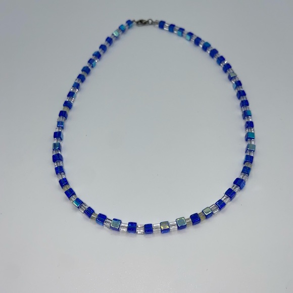 Handmade Glass Cube Bead Necklace - Picture 5 of 5
